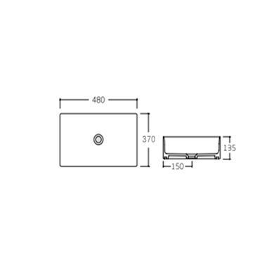 Раковина-чаша Qtap Tern 480х370х135 White с донным клапаном QT17112074W