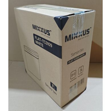 Мусорное ведро сенсорное овальное Mixxus Flat-TC0109 White 9 л цвет белый (MI7074)