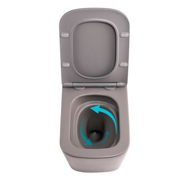 Унитаз подвесной Tern Ultra Quiet 490&times;365&times;325&nbsp;мм, Stone Grey, с сиденьем Slim Duroplast / Soft-close / Quick Release QT17332303ASSG Qtap