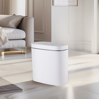 Мусорное ведро сенсорное овальное Mixxus Flat-TC0109 White 9 л цвет белый (MI7074)