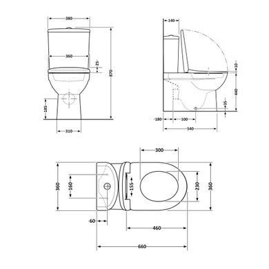 Унитаз напольный Qtap Robin New Ultra Quiet безободковый с сиденьем Soft-Close WHITE QT13226083AW