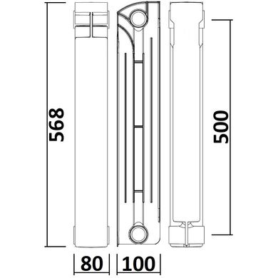 Радиатор биметаллический секционный QUEEN THERM 500/100 (кратно 10)