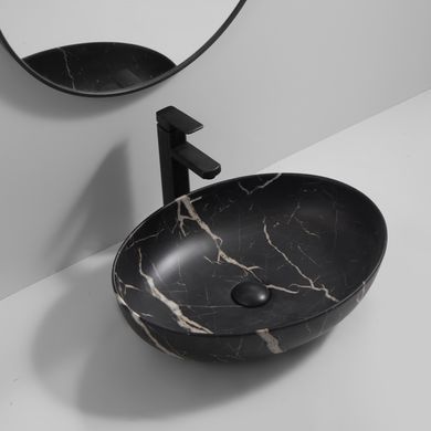 Раковина накладна Mixxus Premium ELLIPSE-0102 MARBLE 515х400х130mm (MP6552)