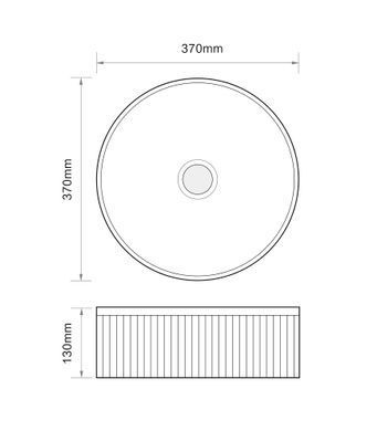 Раковина накладна Mixxus Premium WAVE-0102 MARBLE 370х370х130mm (MP6528)