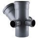 Крестовина VSplast 2пл перех 110х110х45&deg;+3(50х90&deg;) отвод слева, справа, сзади