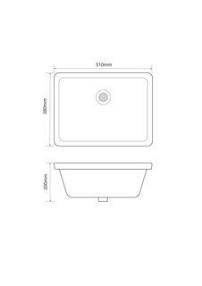 Раковина врізна під стільницю MIXXUS PREMIUM STYLE-1701 510х380х200mm з переливом (MP6567)