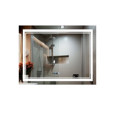 Дзеркало Qtap Cardinal (CA1) 1000х800 з LED-підсвічуванням Touch, з антизапотіванням, з диммером, рег. темп. кольори (3000-6500K) QT0478C10080