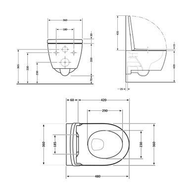 Унитаз подвесной Qtap Jay безободковый Ultra Quiet с сиденьем Soft-close QT07335177W