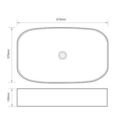Раковина накладна Mixxus Premium BEVEL-0105 610х375х120mm (MP6524)