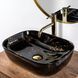 Накладной умывальник Rea Belinda 33,5x46,5 black marble shiny