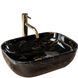 Накладной умывальник Rea Belinda 33,5x46,5 black marble shiny