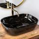 Накладной умывальник Rea Belinda 33,5x46,5 black marble shiny