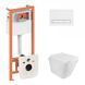 Набор Qtap инсталляция 3 в 1 Nest QT0133M425 с панелью смыва линейной QT0111M08V1384W + унитаз с сиденьем Tern QT1733052ERW