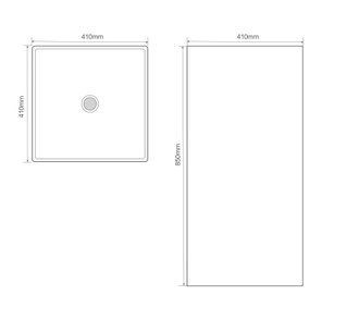 Раковина моноблок MIXXUS PREMIUM QUADRO-1101 410х410х850mm (MP6574)