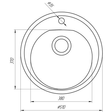 Гранитная мойка Globus Lux MARTIN графит 510мм-А0001