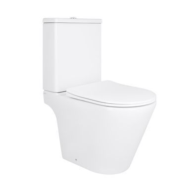 Унитаз напольный Qtap Dove Rimless безободковый с сиденьем Soft-close WHITE QT06228380BW
