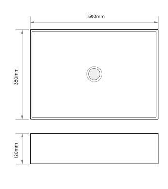 Раковина накладна Mixxus Premium QUADRO-0104 500х350х120mm (MP6515)