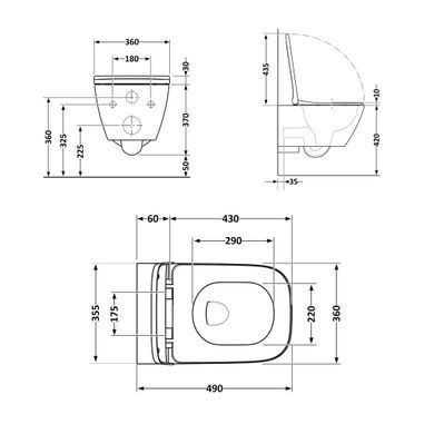 Унитаз подвесной Qtap Robin безободковый с сиденьем Soft-close QT1333046ENRW