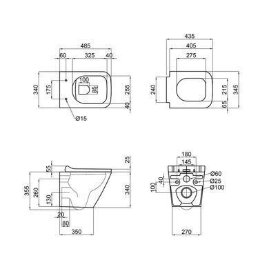 Унитаз подвесной Qtap Tern безободковый с сиденьем Soft-close QT1733052ERMB