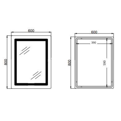 Зеркало Qtap Cardinal (CA2) 600х800 с LED-подсветкой Touch, с антизапотеванием, с диммером, рег. темп. цвета (3000-6500K) Reverse QT0478C608048453