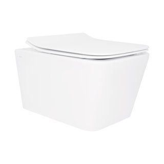 Унитаз подвесной Qtap Crow Rimless безободковый с сиденьем Soft-close QT05335170W