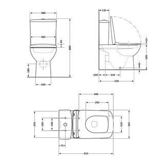 Унитаз напольный Qtap Aries Rimless безободковый с сиденьем Soft-close WHITE QT03228302W