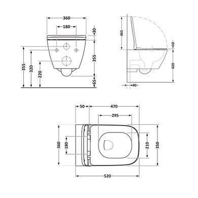 Унитаз подвесной Qtap Crow Rimless безободковый с сиденьем Soft-close QT05335170W