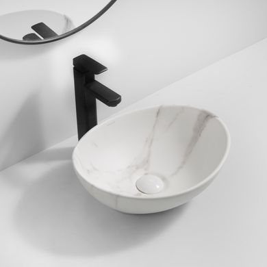 Раковина накладна MIXXUS PREMIUM ELLIPSE-0108 MARBLE 400х330х145mm (MP6526)