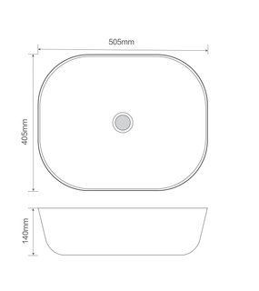 Раковина накладна MIXXUS PREMIUM DIVERSE-0107 505х405х140mm (MP6550)