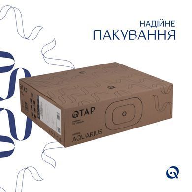 Комплект Qtap Aquarius: Раковина накладная прямоугольная 470x380x120 мм White + Донный клапан PU02