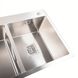 Кухонная мойка нержавейка Platinum 780*480 Handmade HDB на две чаши (квадратный сифон, 3.0/1.0)