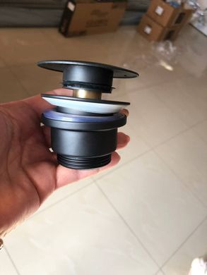 Донний клапан Чорний TOPAZ TK-15A-BL без переливу