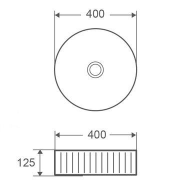 Умивальник накладний керамічний Mixxus Premium Wave-0101 400x400x125mm (MP6491)