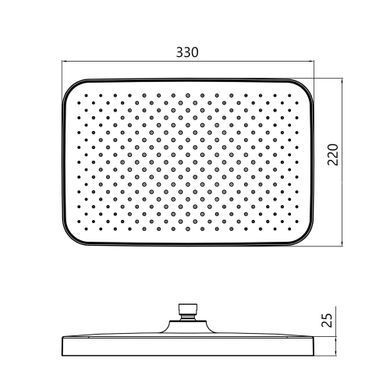 Лейка для верхнего душа Qtap Hlavova 330x220мм прямоугольная QTHLA107CRM45944 Chrome