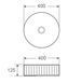 Умивальник накладний керамічний Mixxus Premium Wave-0101 400x400x125mm (MP6491)