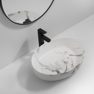 Раковина накладна MIXXUS PREMIUM ELLIPSE-0104 MARBLE 550х415х140mm (MP6554)