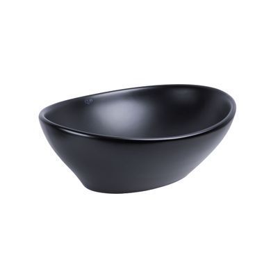 Раковина накладна овальна з донним клапаном 625x415x150 MATT BLACK DOVE