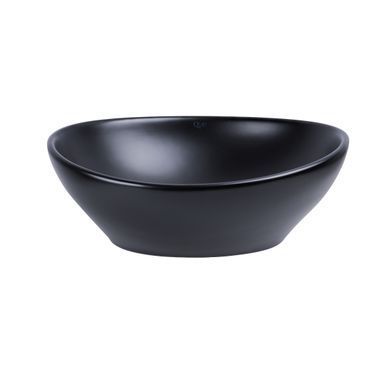 Раковина накладна овальна з донним клапаном 625x415x150 MATT BLACK DOVE
