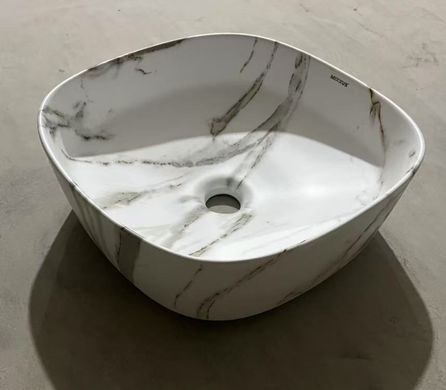 Раковина накладна Mixxus Premium DIVERSE-0104 MARBLE 370х370х135mm (MP6537)