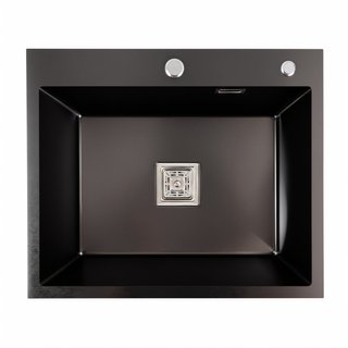 Кухонная мойка Platinum Handmade 60*50 (600x500x230 мм) PVD черная HSB
