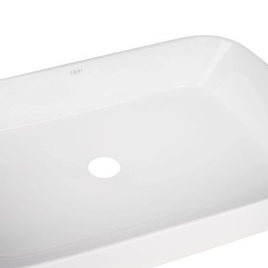 Комплект Qtap Scorpio: Раковина накладная прямоугольная 550х390х120 мм Matt Black + Донный клапан PU03